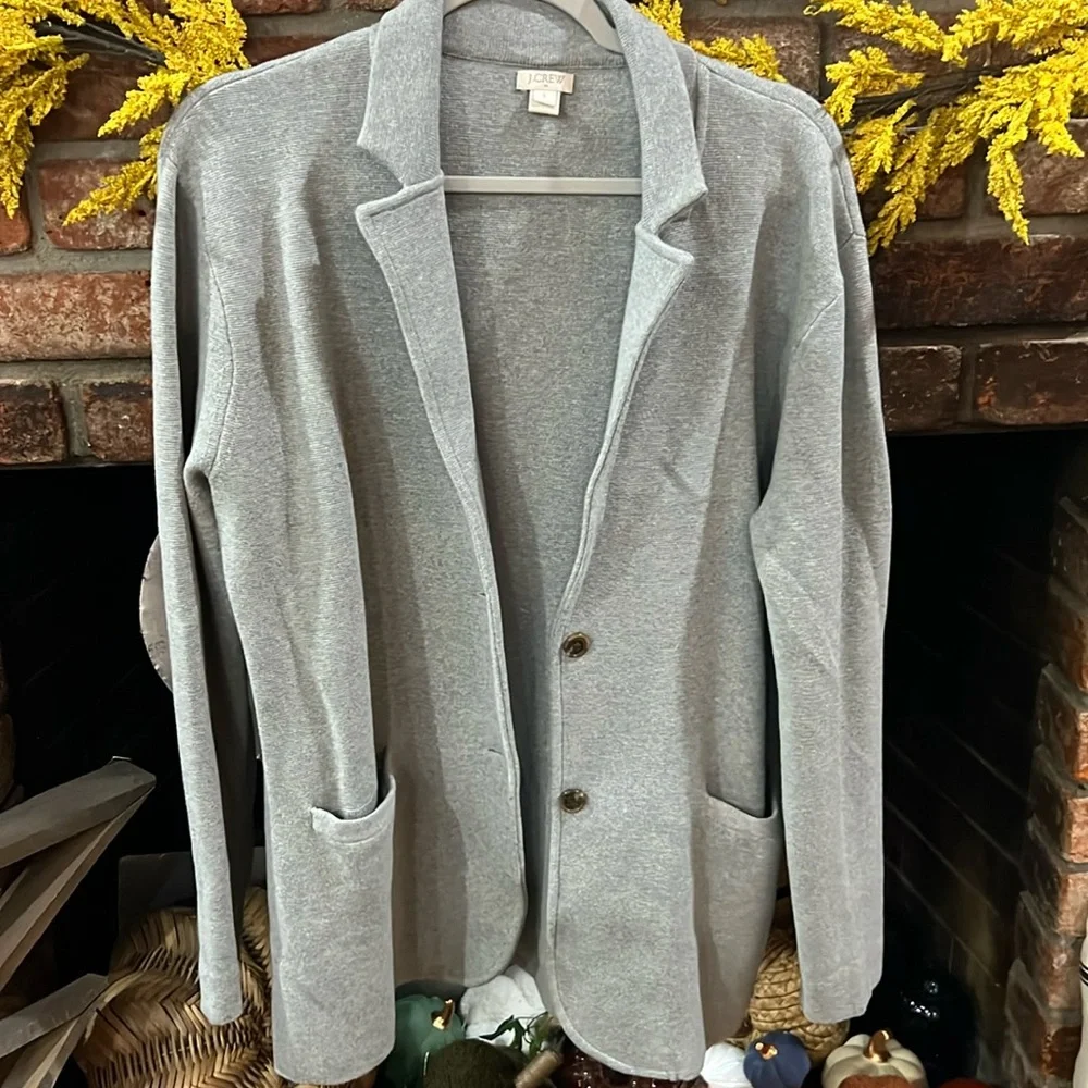 J. Crew Light Gray Knit Blazer